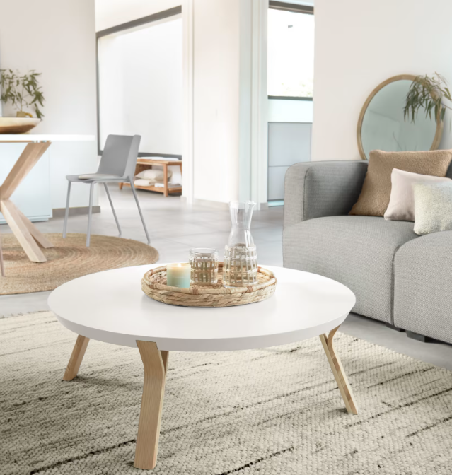 Kave Home White and ash Dilos coffee table Ø 90 cm