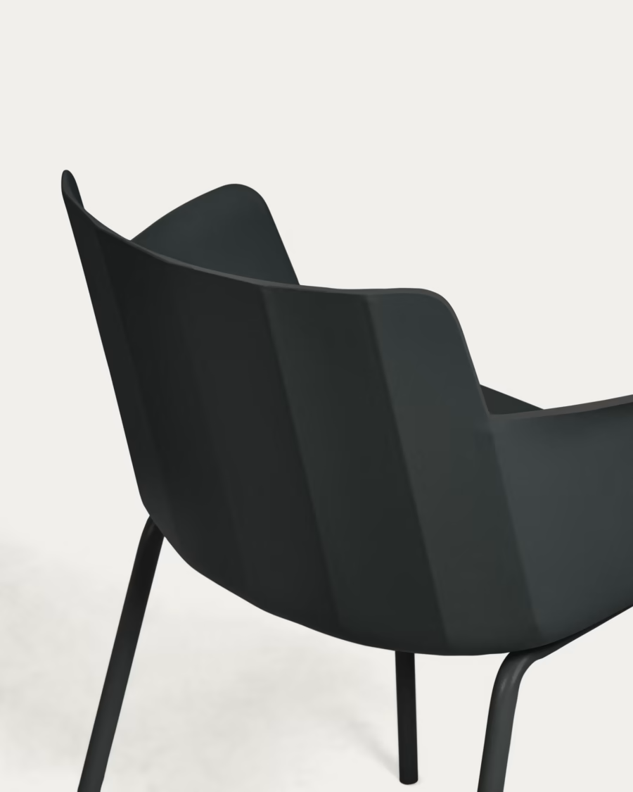 Kave Home  Hannia Black Chair with Arms Light Damage