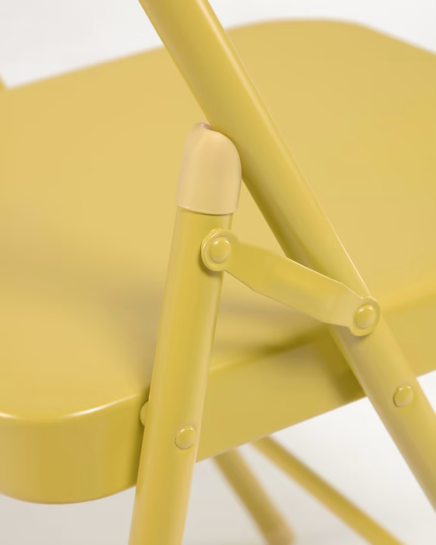 Kave Home Aidana metal folding chair in mustard