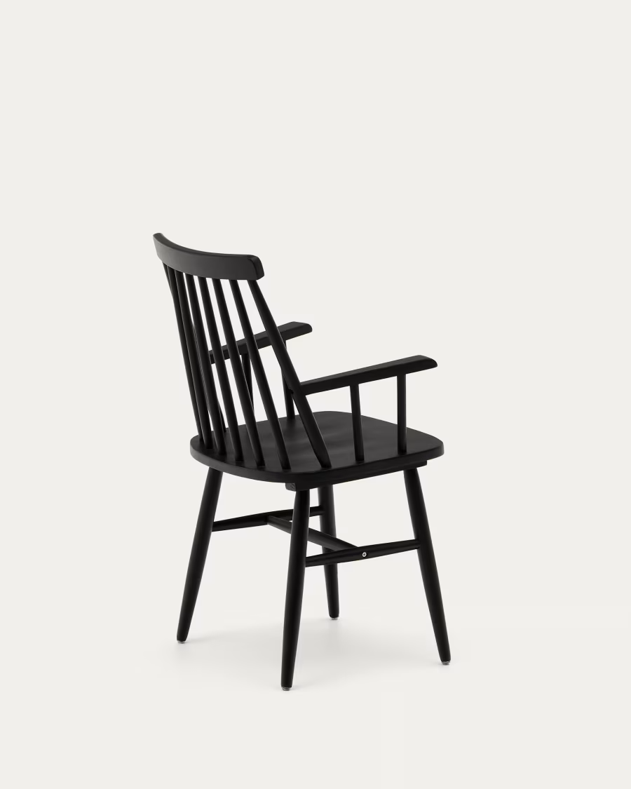 Kave Home Black Tressia chair with armrests