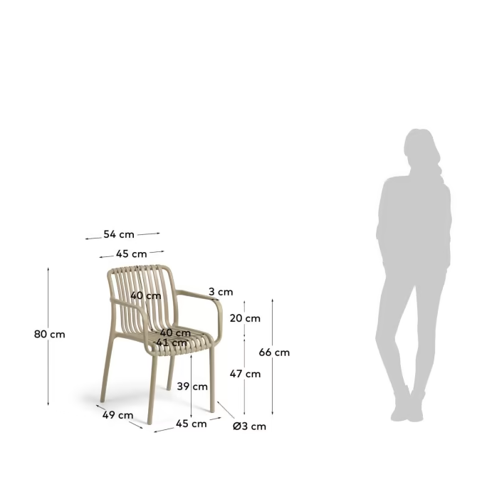 Kave Home Isabellini stackable outdoor chair in beige