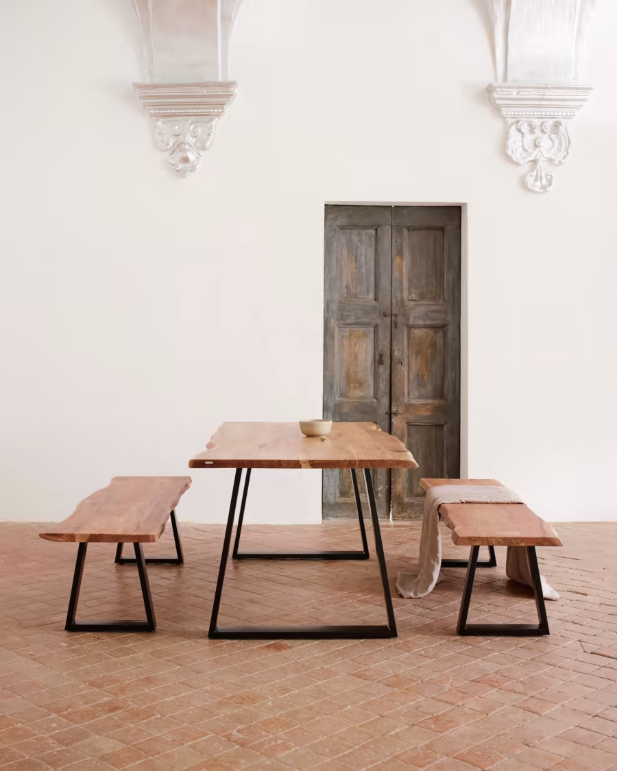 Kave Home Alaia table made from solid acacia wood with natural finish 200 x 95cm