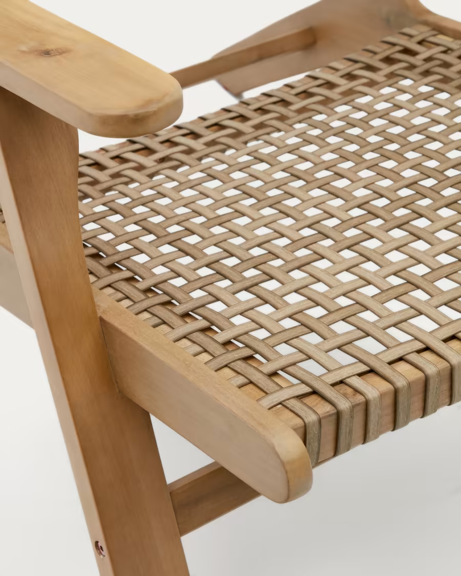 Kave Home Grignoon chair, made from solid acacia wood and woven wicker