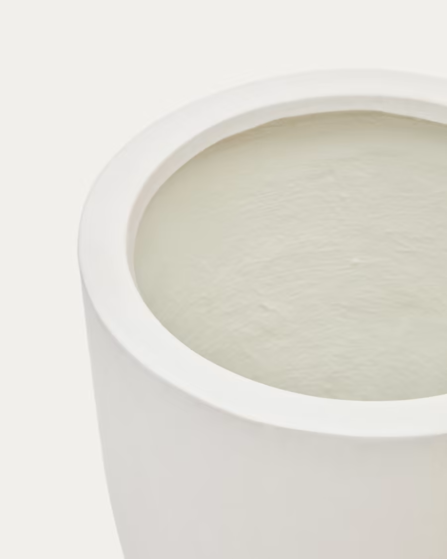 Kave Home Aiguablava plant pot in white cement, Ø 39 cm