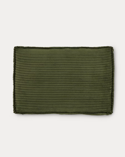 Kave Home Blok cushion in green wide seam corduroy, 40 x 60 cm