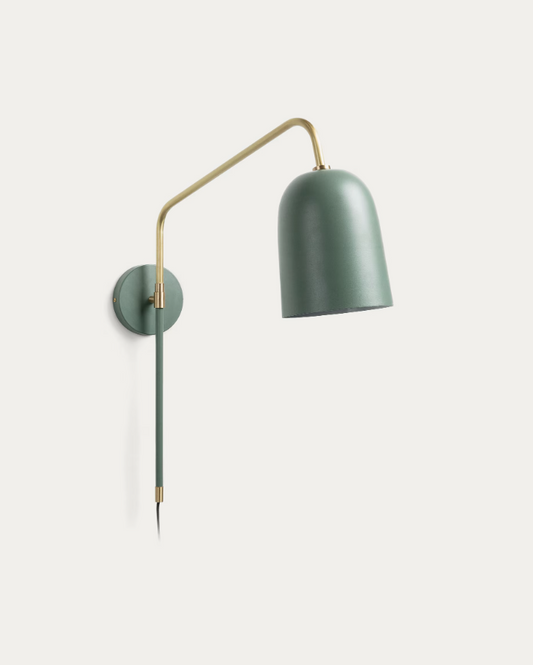 Kave Home Audrie wall light in steel with green painted finish  - Set of 2