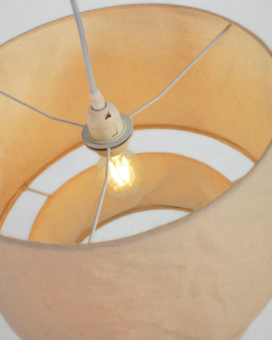 Kave Home Mariela ceiling lamp shade in linen with beige finish Ø 40 cm