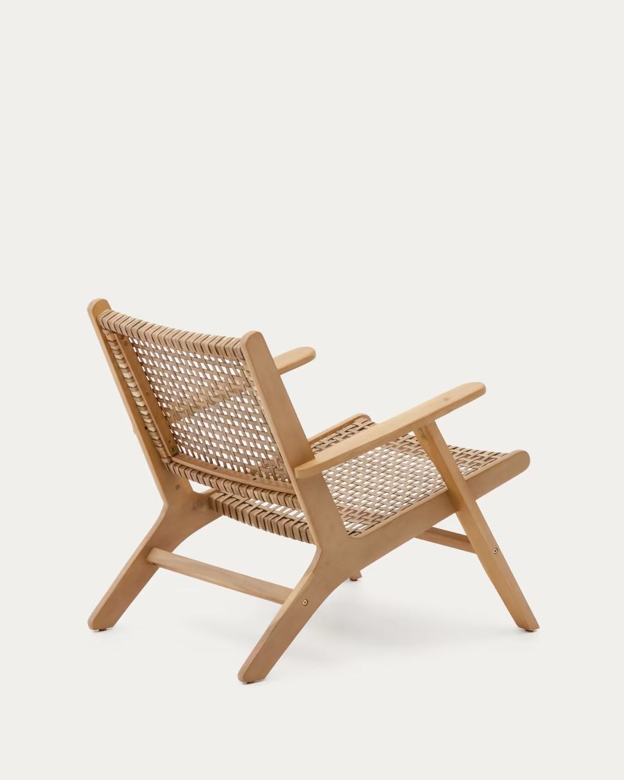 Kave Home Grignoon chair, made from solid acacia wood and woven wicker