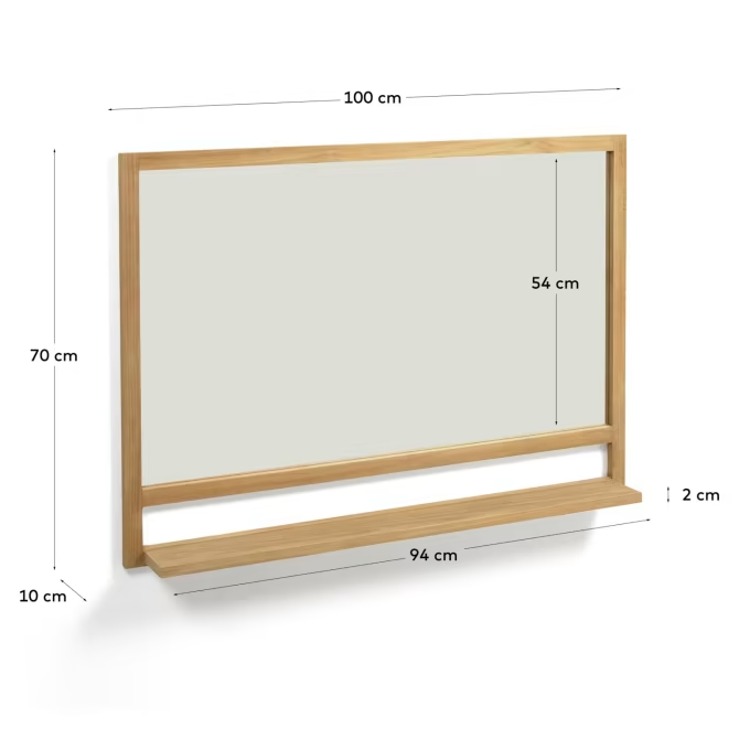 Kave Home Taciana solid teak mirror 100 x 70 cm