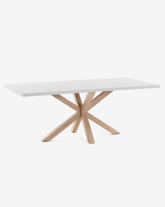 Kave Home Argo table 180 cm white melamine wood effect legs (Corner damaged)