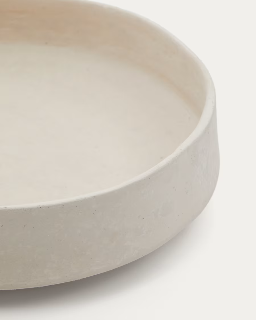 Kave Home Saita large decorative bowl in white papier-mâché 40 cm