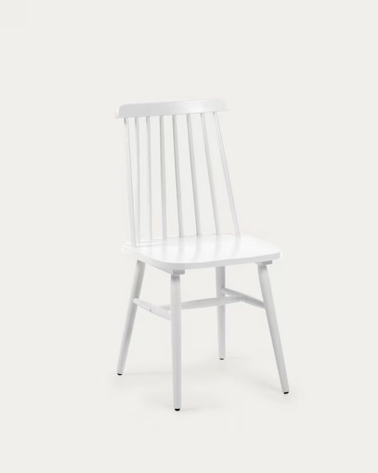 Kave Home 2 x Tressia MDF and solid rubber wood chair with white lacquer