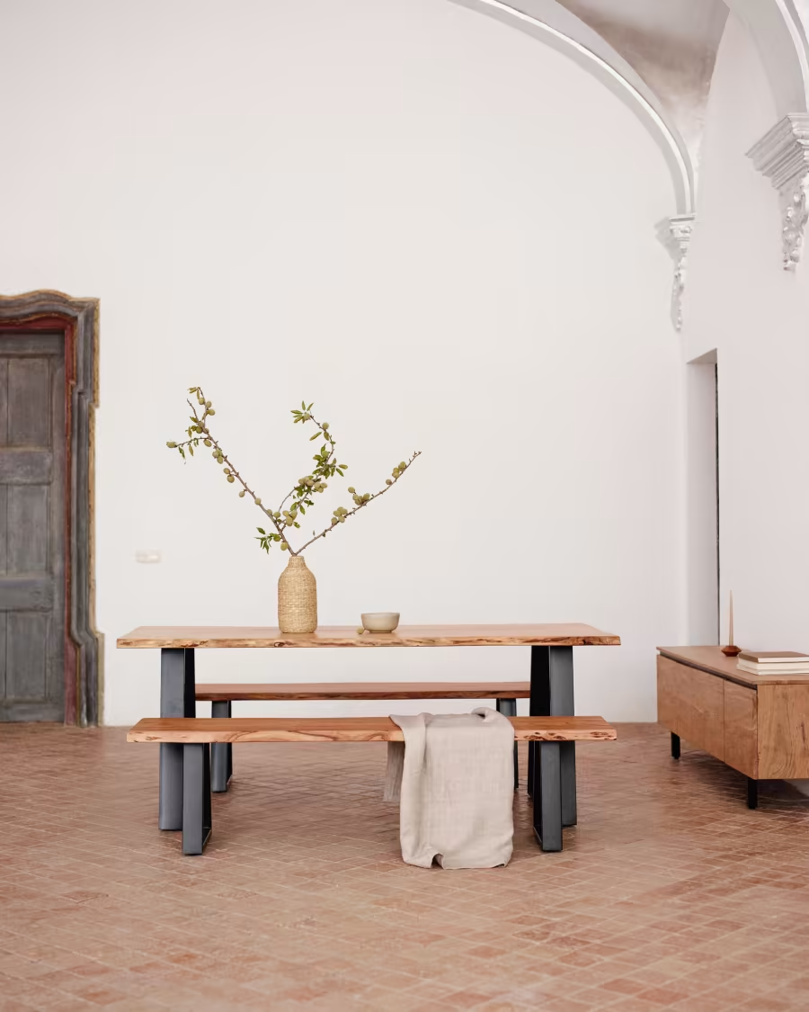 Kave Home Alaia table made from solid acacia wood with natural finish 200 x 95cm